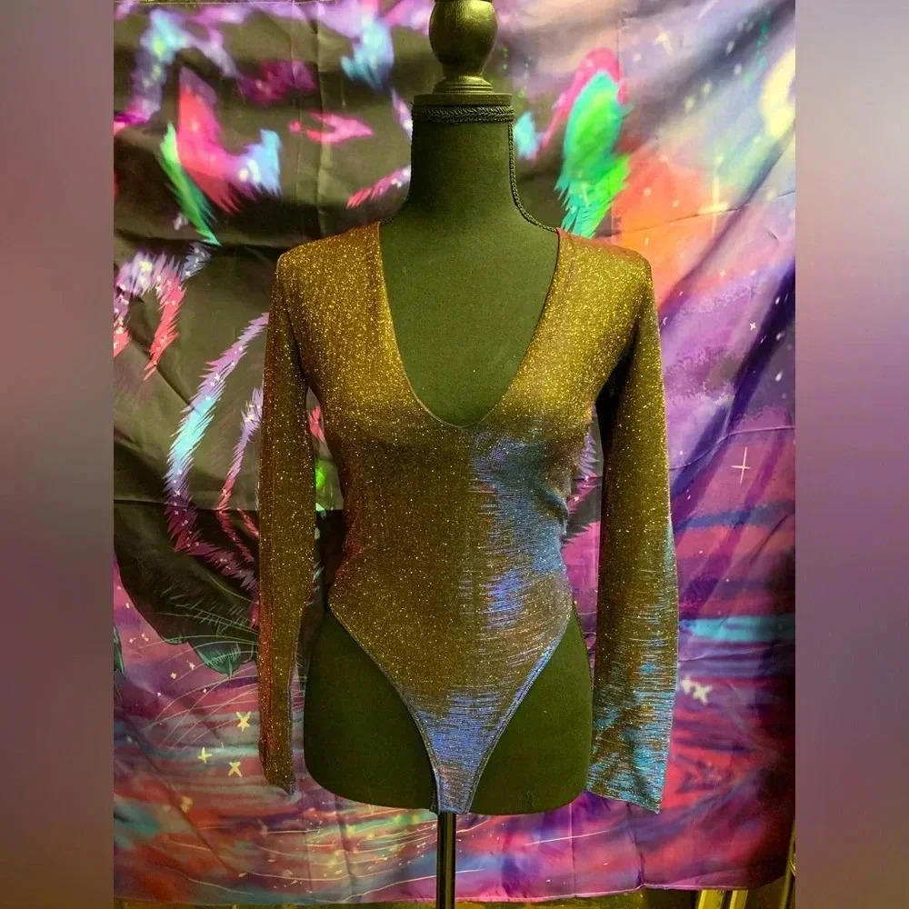 Glamorous Metallic Bodysuit - Shimmery Bronze